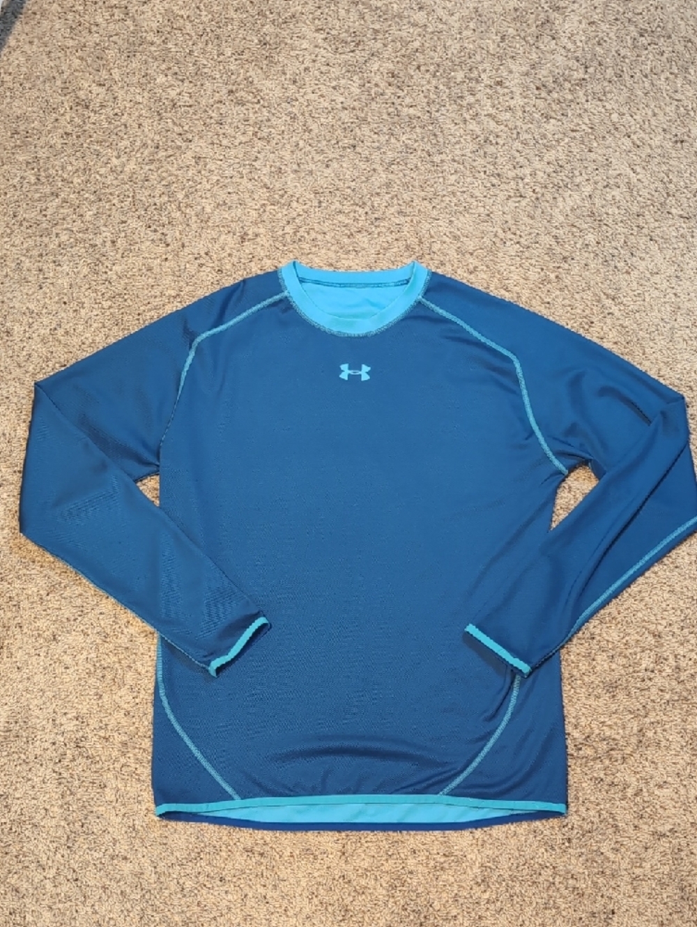 Mens UnderArmour Reversible Aquamarine Blue Long Sleeve XL - Picture 3 of 11
